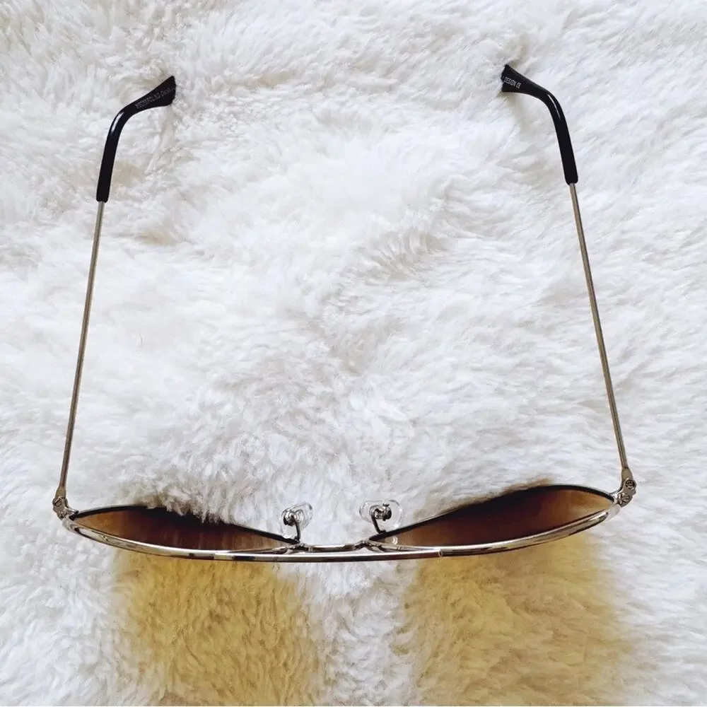 Edward Gold with Silver Rims Polarized Aviator Sunglasses